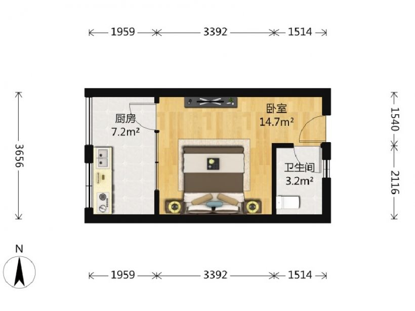 泉舜星园美第单身公寓小户型 可落户 就读北师大名校