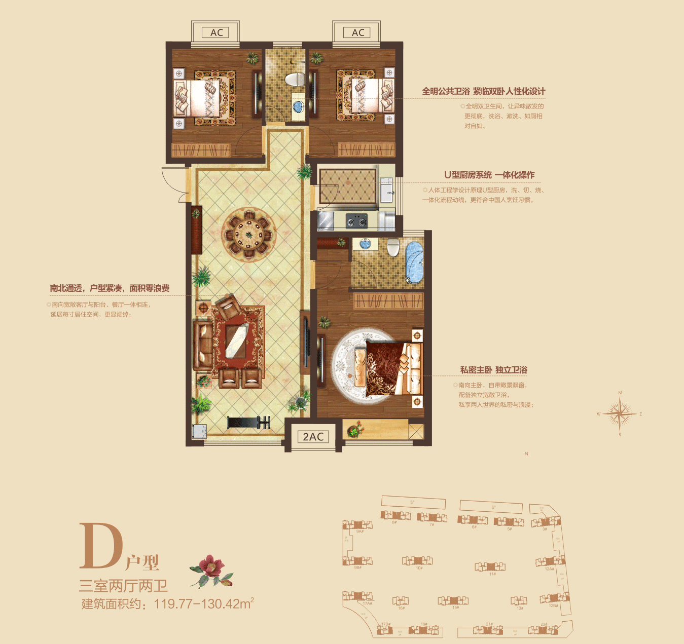 濮阳荣域花果园二期天鹅堡3居室户型_图片大全-濮阳