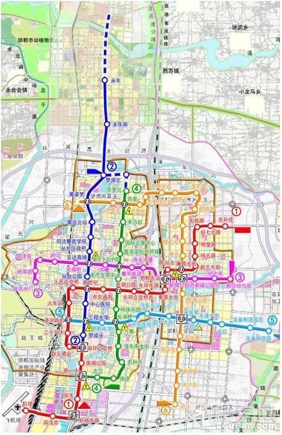 △邯郸轨道交通规划图