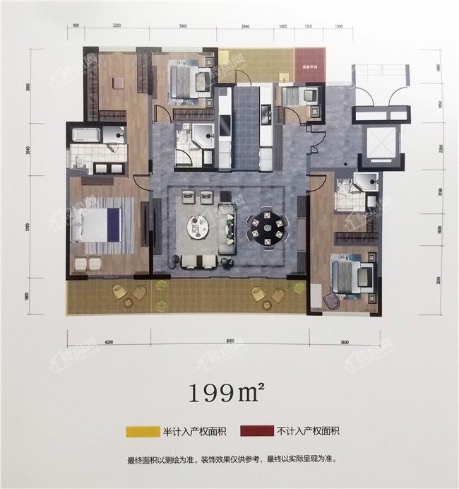 昆明华夏四季4室2厅2卫户型图-昆明楼盘网