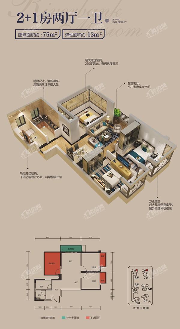 南宁荣和邕江华府3居室户型_图片大全-南宁楼盘网