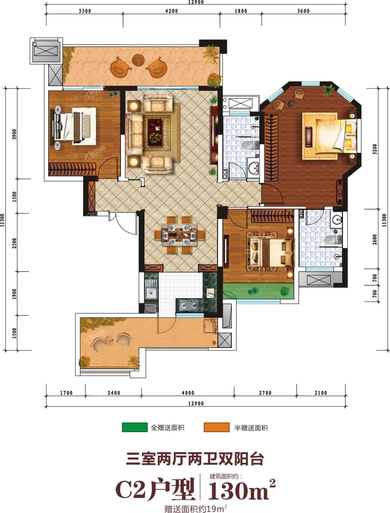 汉中英郦庄园3居室户型_图片大全-汉中楼盘网