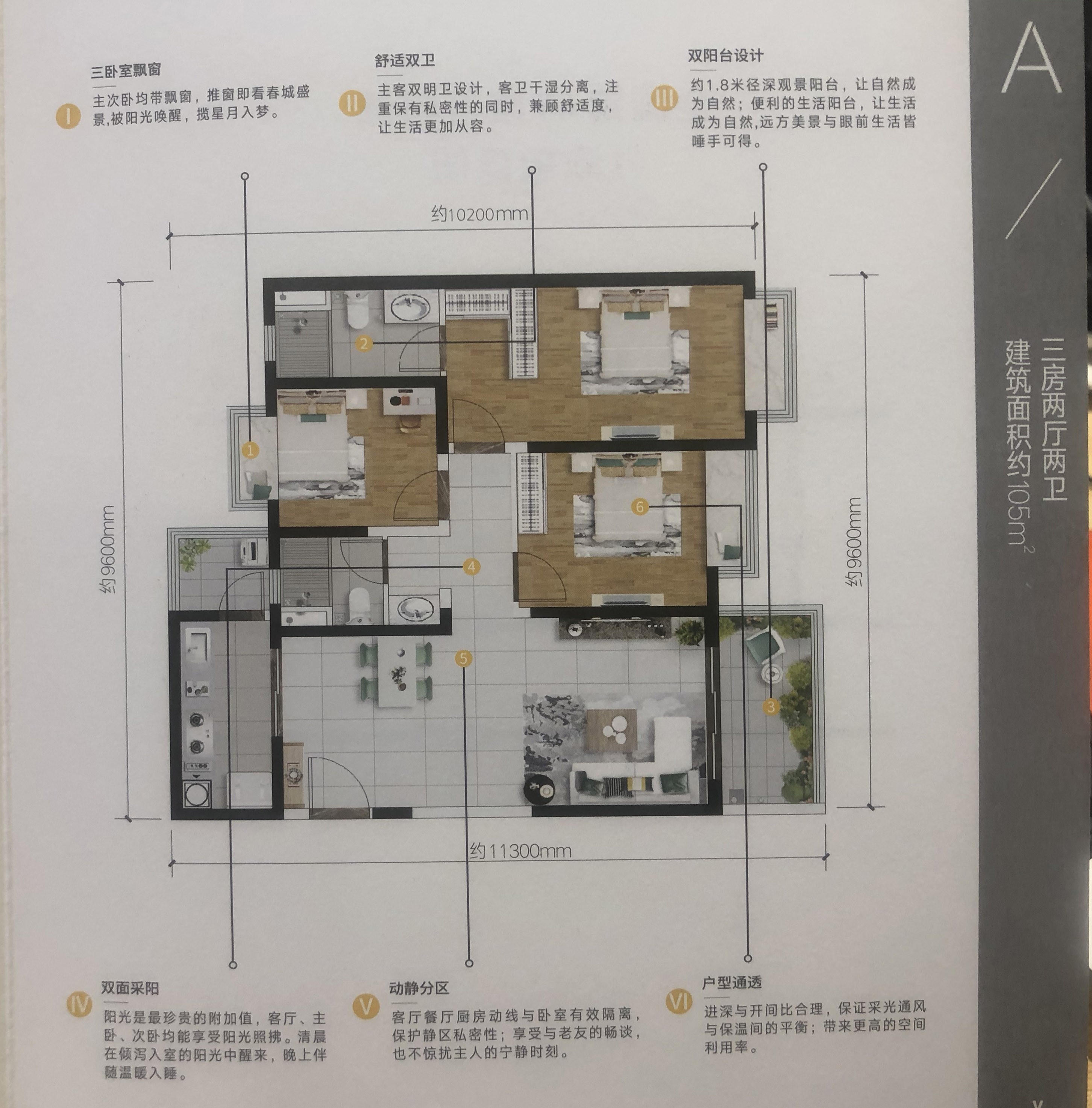 昆明万科城3室1厅1卫户型图-昆明楼盘网