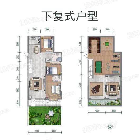 恒昌首府c1下复式户型 5室4厅2卫1厨