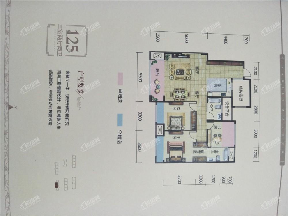 常德天源蓉国新赋3室2厅2卫户型图-常德楼盘网