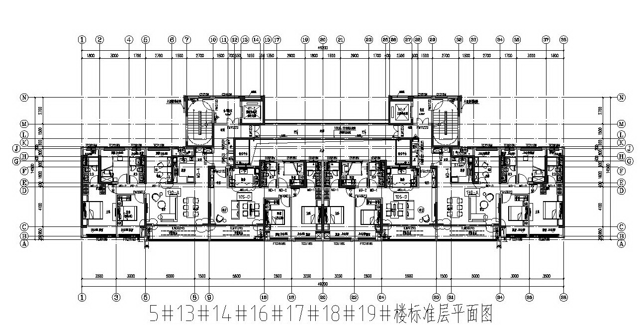 虹溪璟庭#5#13#14#16#17#18#19幢住宅楼 标准层户型设计_2022