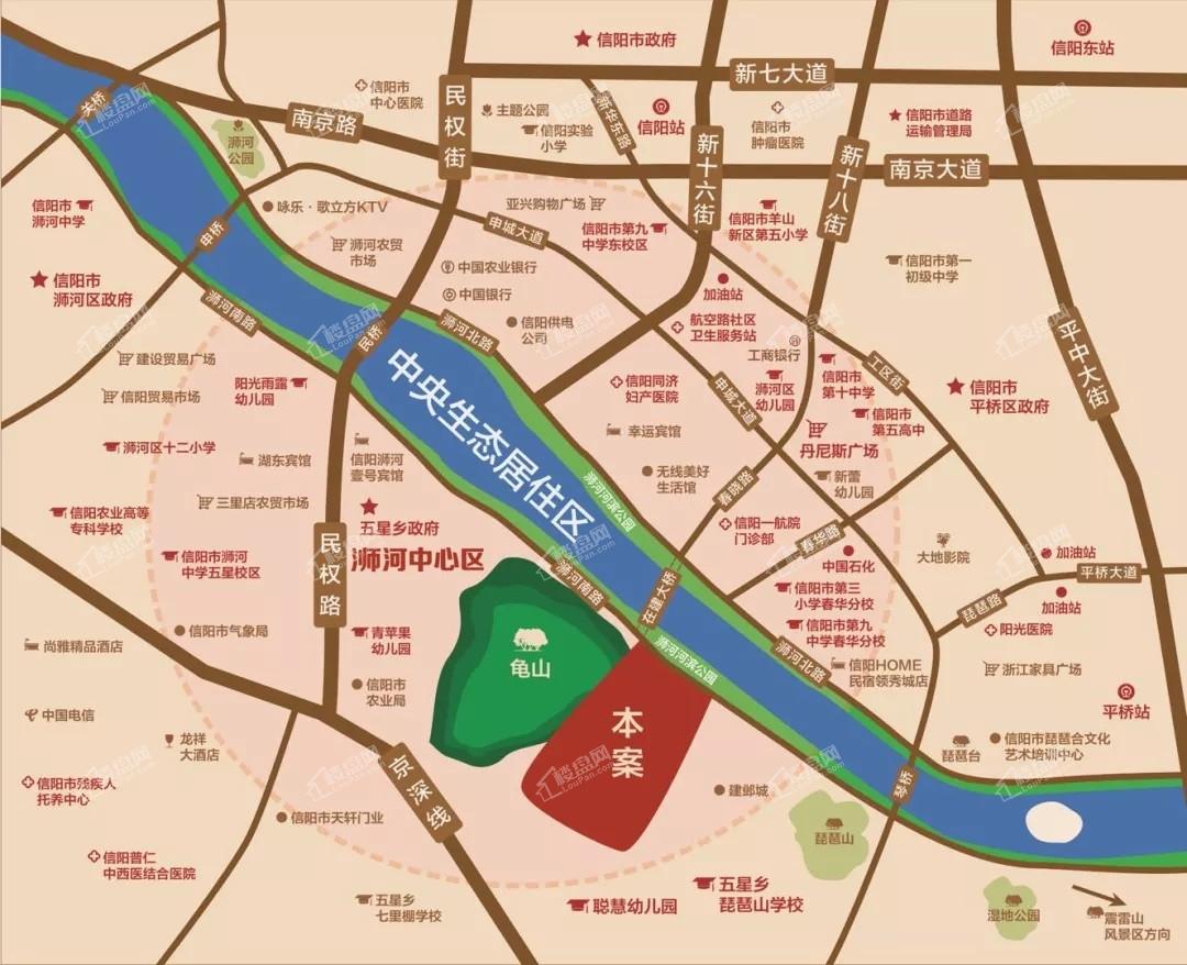 信阳新房 浉河区新房 > 天福·山河观邸          社区景观,以现代