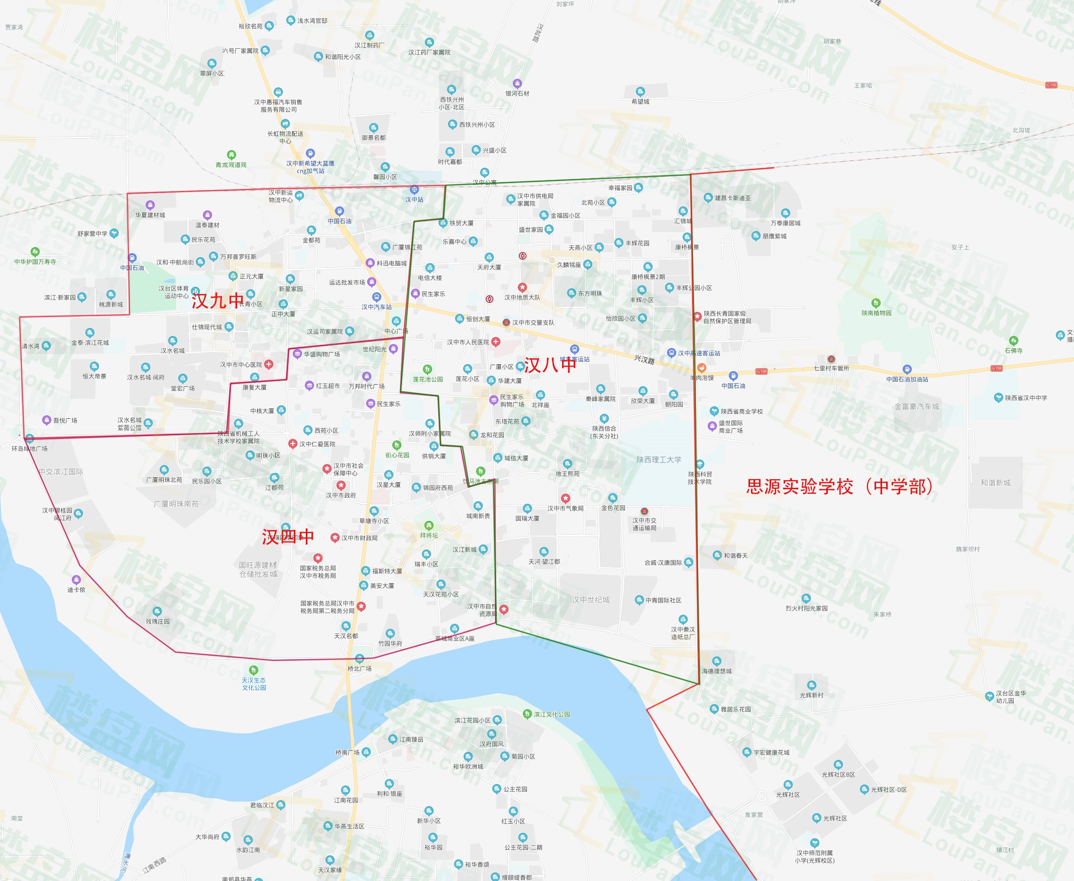 2021年汉中中心城区地图赶紧收藏