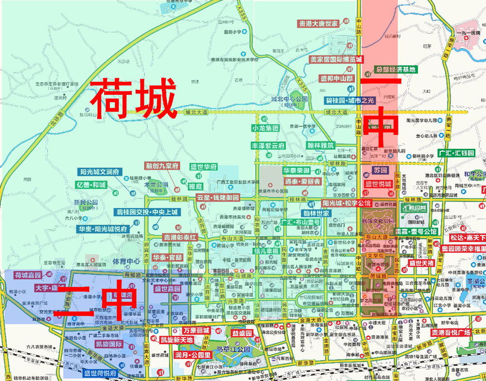 贵港市港北区/港南区2020年中心招生地段划分方案出炉