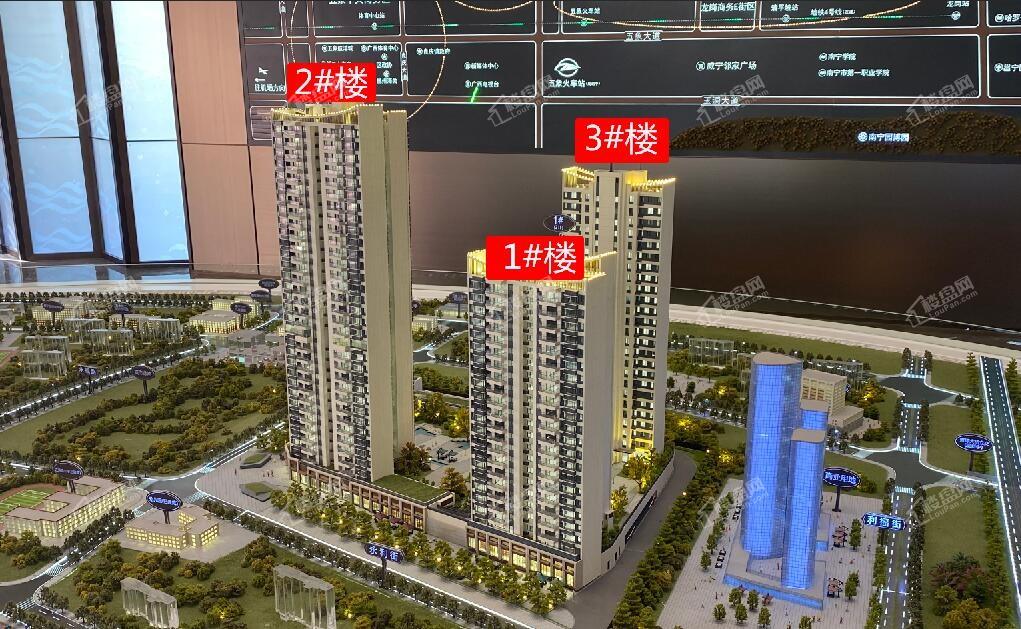 南宁楼市 本网原创 从项目鸟瞰图可以看出,社区整体规划有3栋高层