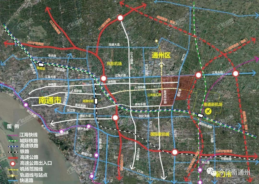 新机场选址后原规划范围(东至金龙路,西至新世纪大道,北至通吕运河,南