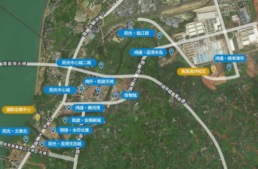 阳光·云景台阳光·云景台项目一侧为南充国际会展中心,一侧则是将军