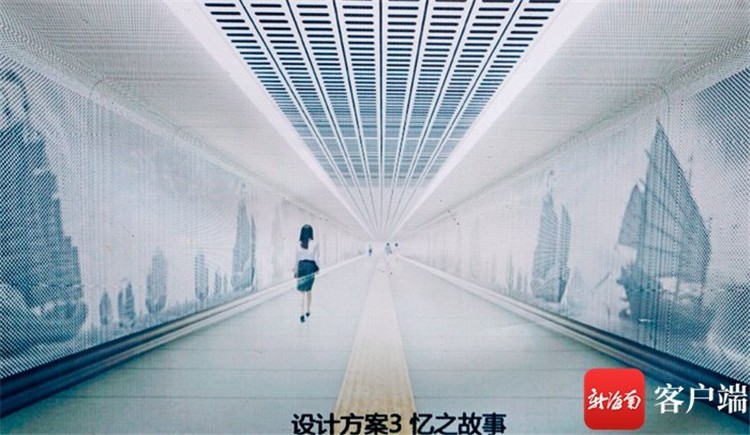 国兴大道地下人行通道初步设计规划的入口效果图.记者汪承贤摄