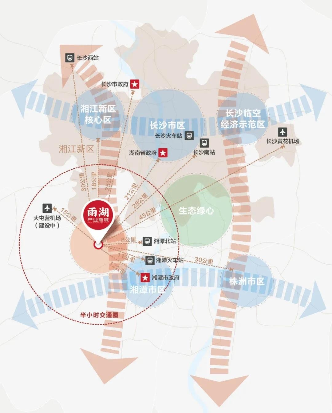 (雨湖产业新城区位图)