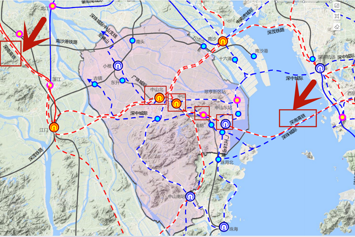 地铁城际铁路机场中山重磅交通规划公示