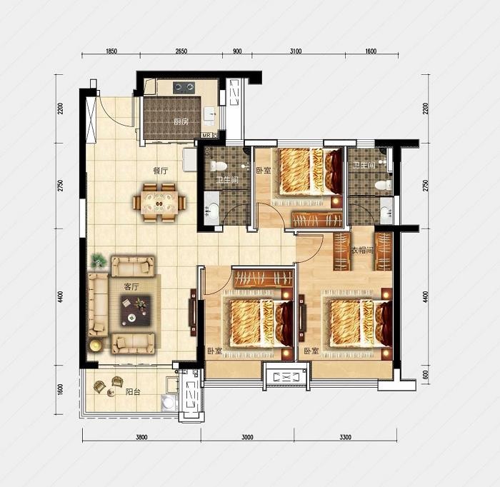 首先看户型图:105㎡户型鉴赏湘江富力城,入席湘江湾区5年,是近4000