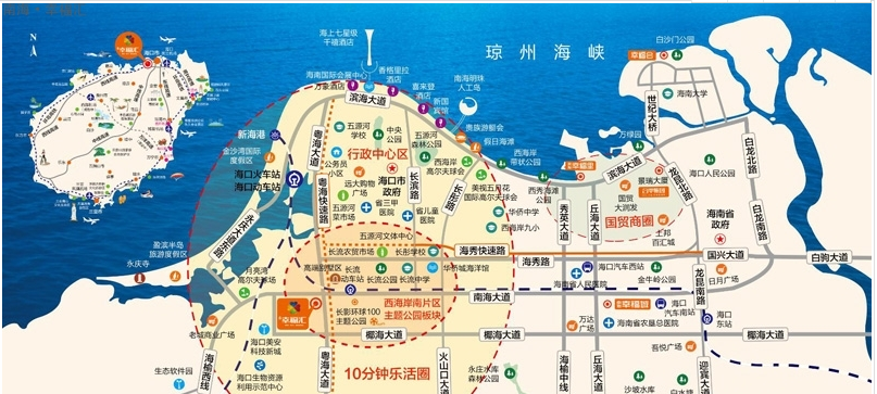 海南楼市 楼盘导购 南海幸福汇项目位于海口市南海大道与疏港路交汇处