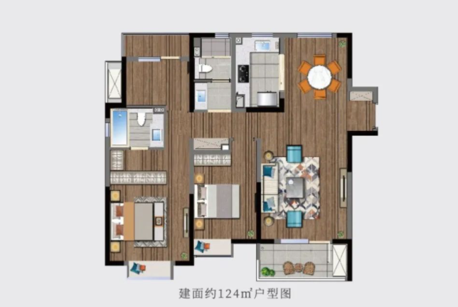朗诗玲珑郡124㎡户型图