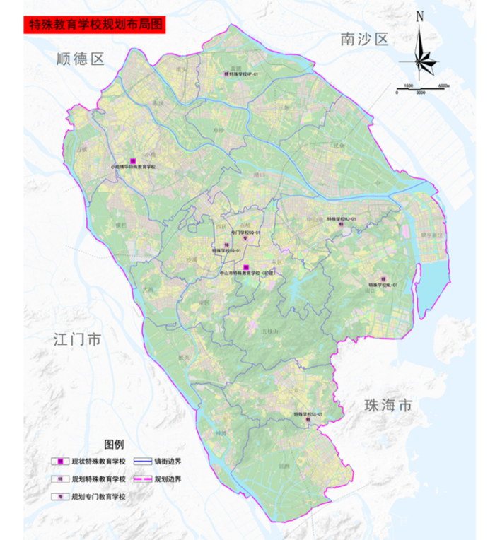 分别位于西区街道,中山港街道,南朗街道,三乡镇和黄圃镇;在石岐街道