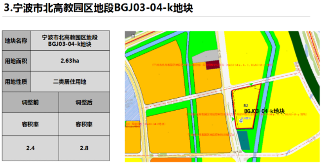 宁波镇海区九龙湖城镇区4个地块局部调整!