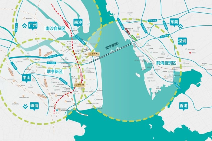 深中通道预计2024年开通,开通后到深圳宝安将从原来的,实现深中生活.