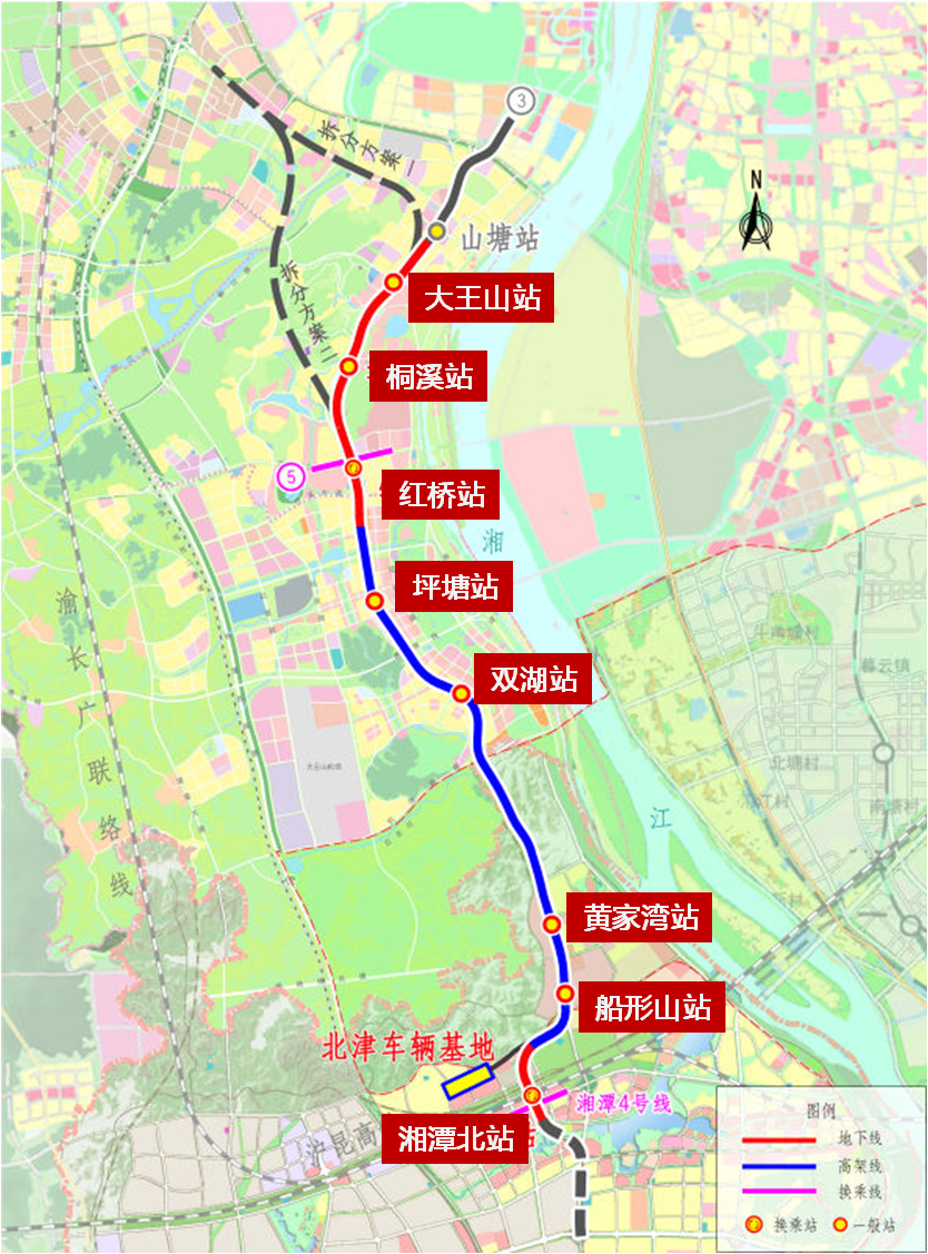 长沙地铁3号线南延线规划图