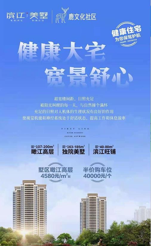 龙科滨江美墅墅区瞰江高层4580元㎡起 建面约107-200㎡瞰江高层火热