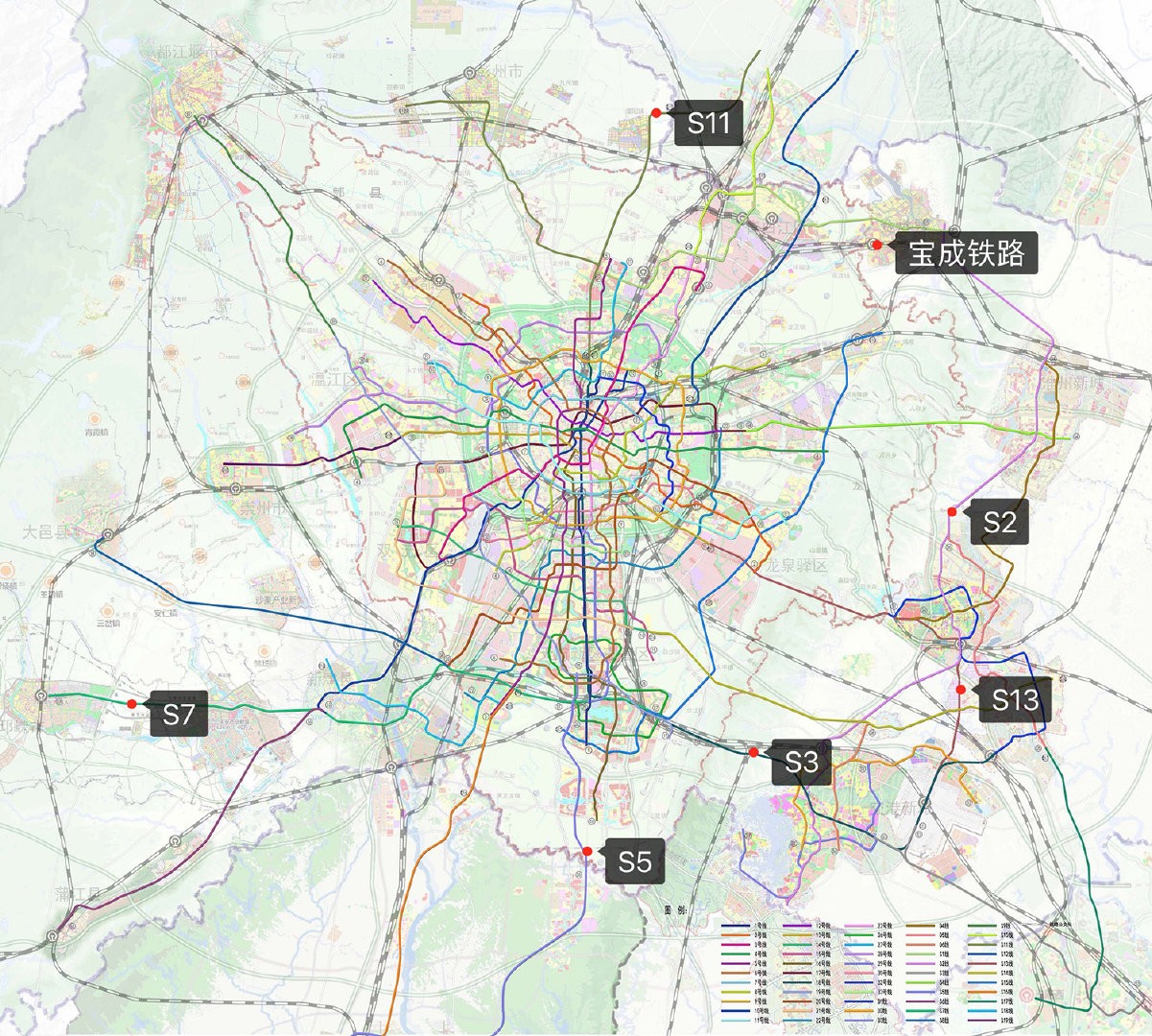 研究包括市域铁路成都至资阳线(s3线),市域铁路成都至德阳线(s11线)