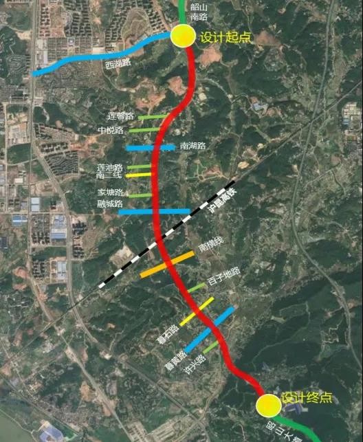 长潭融城大道新消息新韶山南路年底前将全面铺开路基填筑