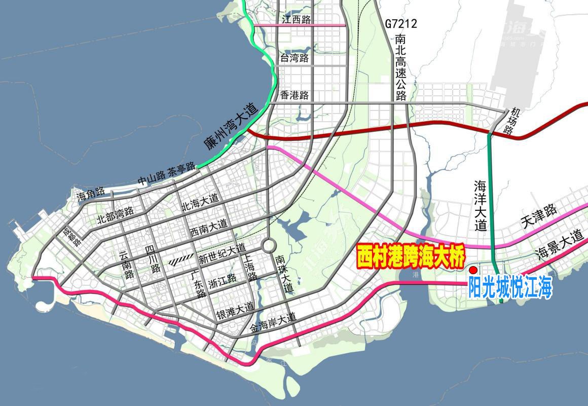 北海西村港跨海大桥主桥顺利合拢,阳光城悦江海地利再