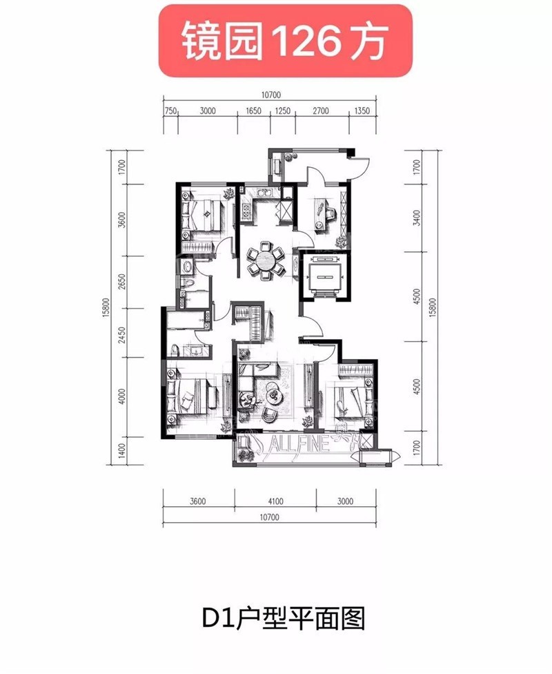 绍兴元垄城镜园4室2厅2卫户型图-绍兴楼盘网