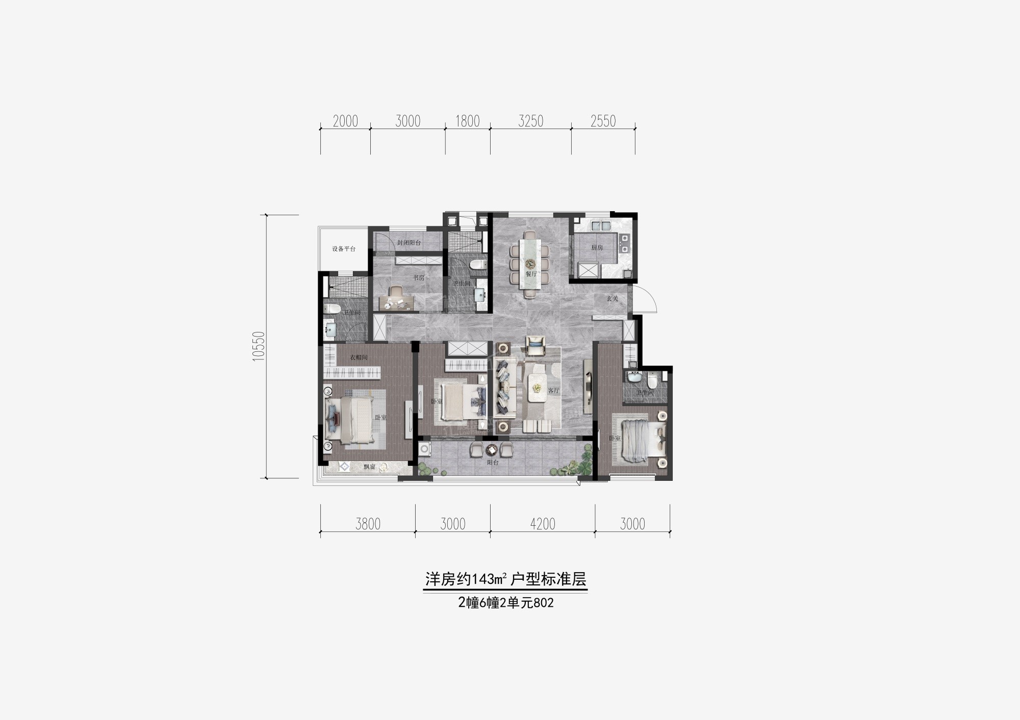 台州云樾风华3室2厅2卫户型图-台州楼盘网