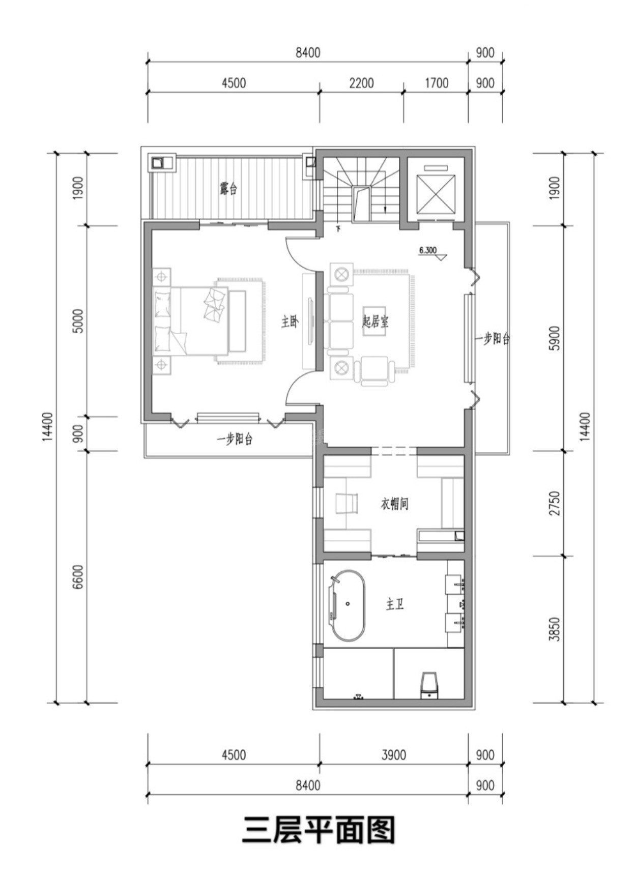 北京万科观承别墅4室3厅3卫户型图-北京楼盘网