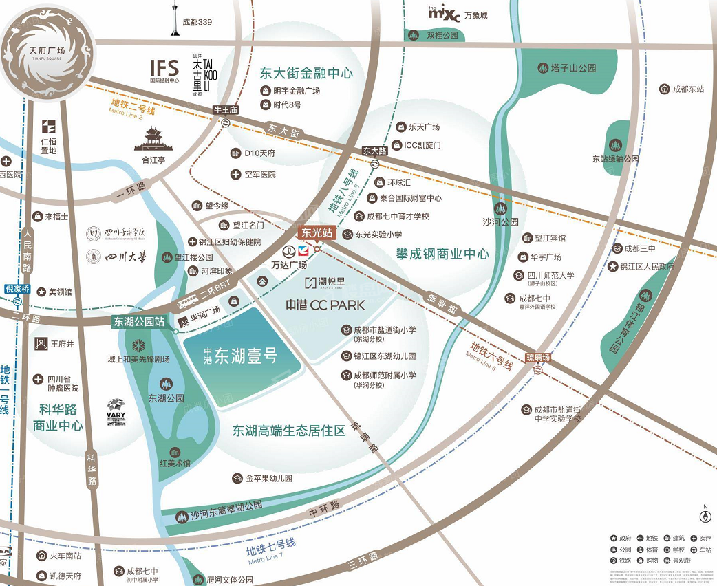 成都中港东湖壹号3室2厅2卫户型图-成都楼盘网