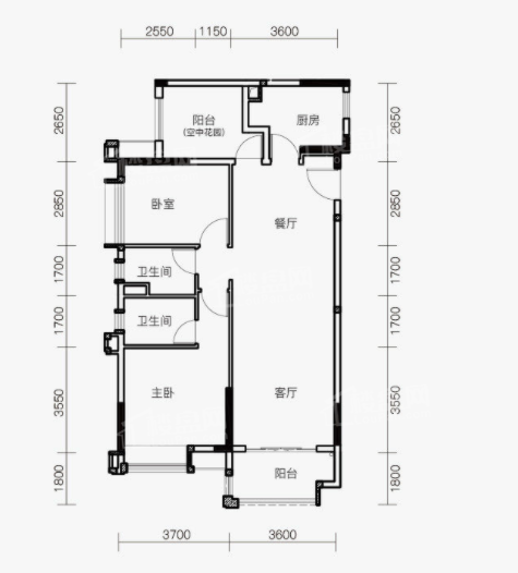 佛山保利同济府4室2厅2卫户型图-佛山楼盘网