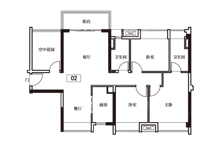 佛山保利融创紫誉4室2厅2卫户型图-佛山楼盘网