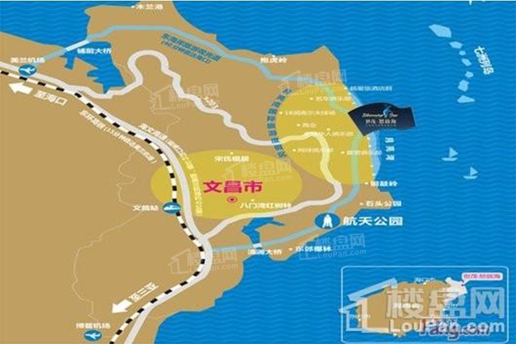 区位:位于文昌市月亮湾北部起步区的中部,地理位置优越,对外交通便捷