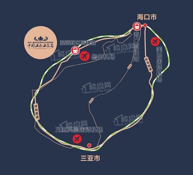 中国海南海花岛区位图