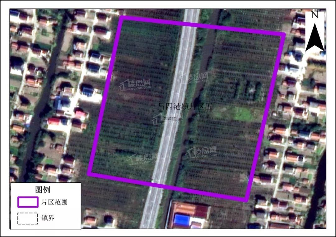 吕四港镇片区五与启东市国土空间规划近期实施方案衔接图(片区总面积