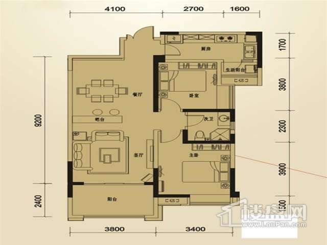 北京城建龙樾湾户型图 98.20㎡