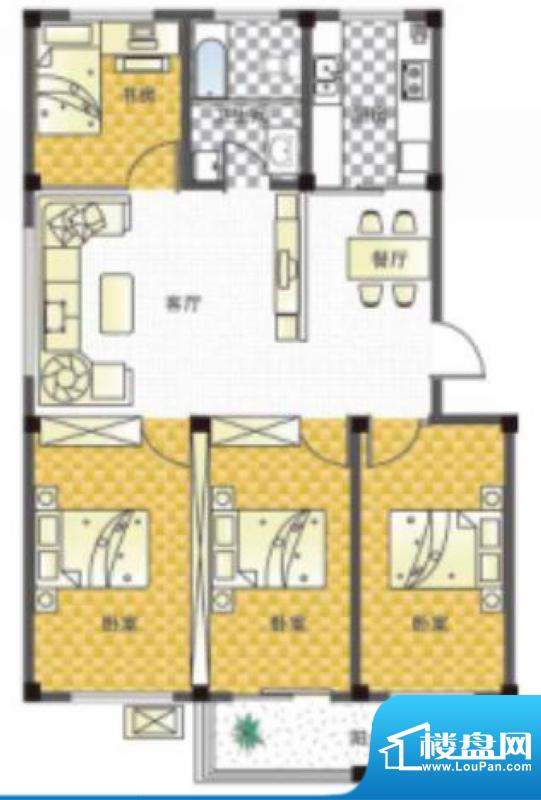 成山御苑f户型 4室2面积:121.00m平米