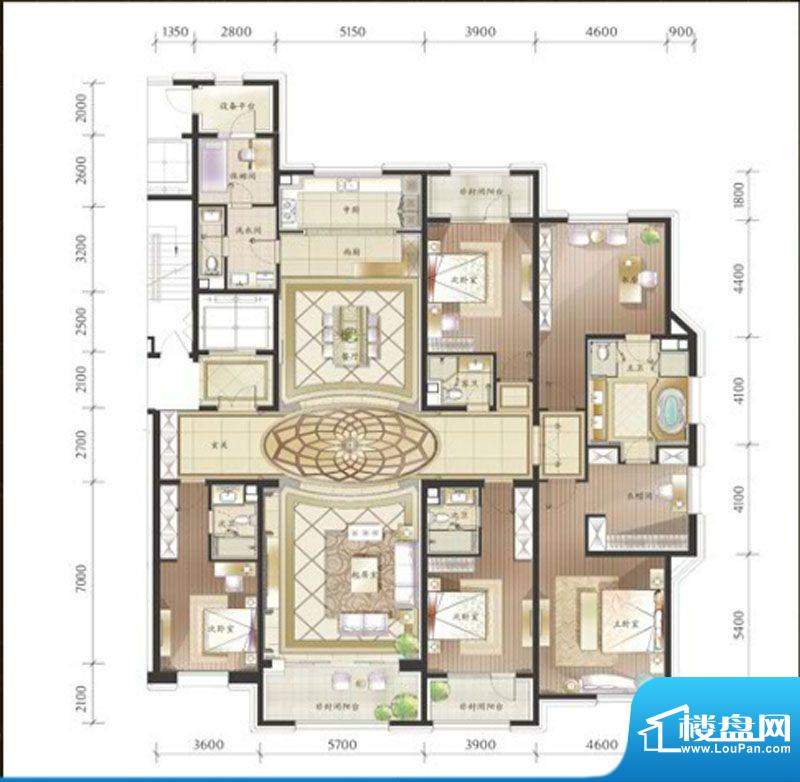 万科柏翠园c户型图 面积:380.00