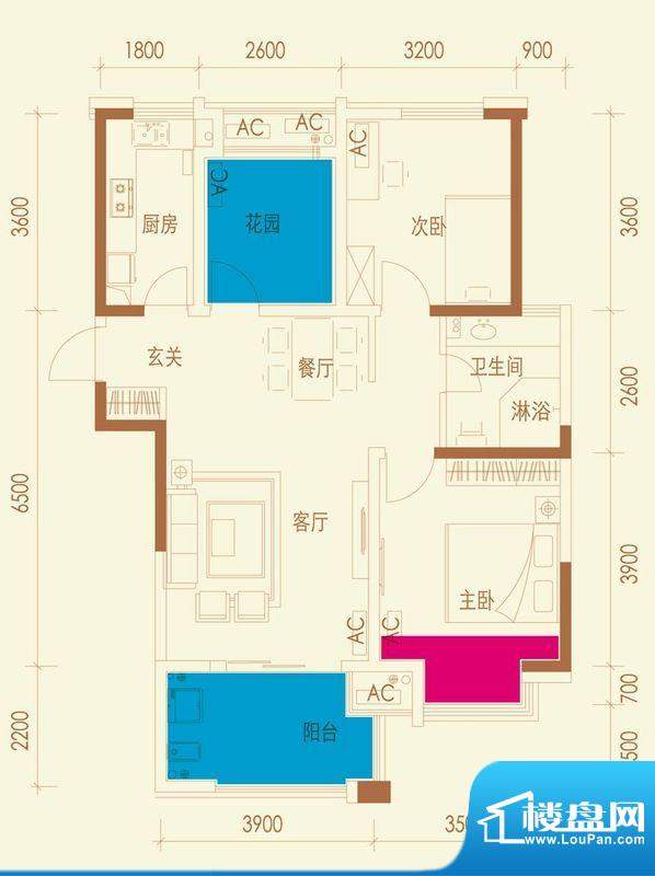 合肥名邦西城国际2室2厅1卫户型图-合肥楼盘网