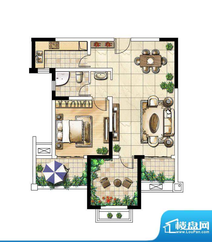 昆山常发香城湾2室2厅1卫户型图-昆山楼盘网