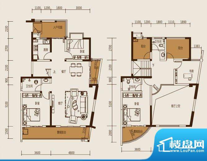 凯旋城户型图e2户型图 4室3厅3面积:204.06平米