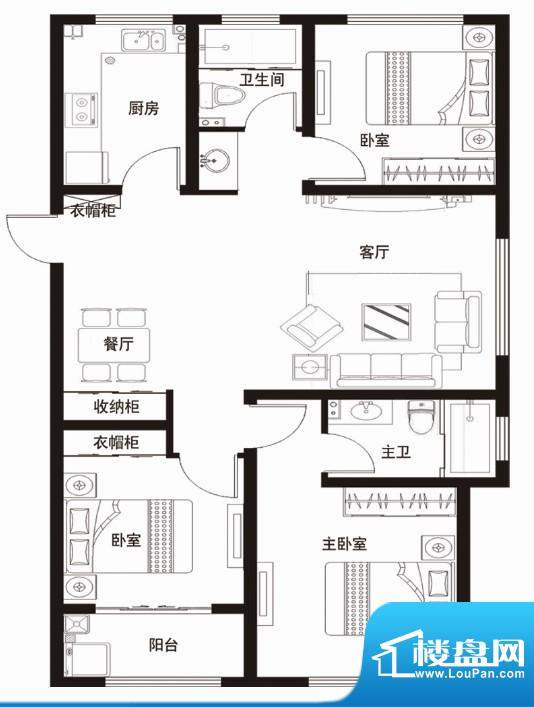 安居·金域缇香户型图d 3室2厅面3室2厅0卫0㎡