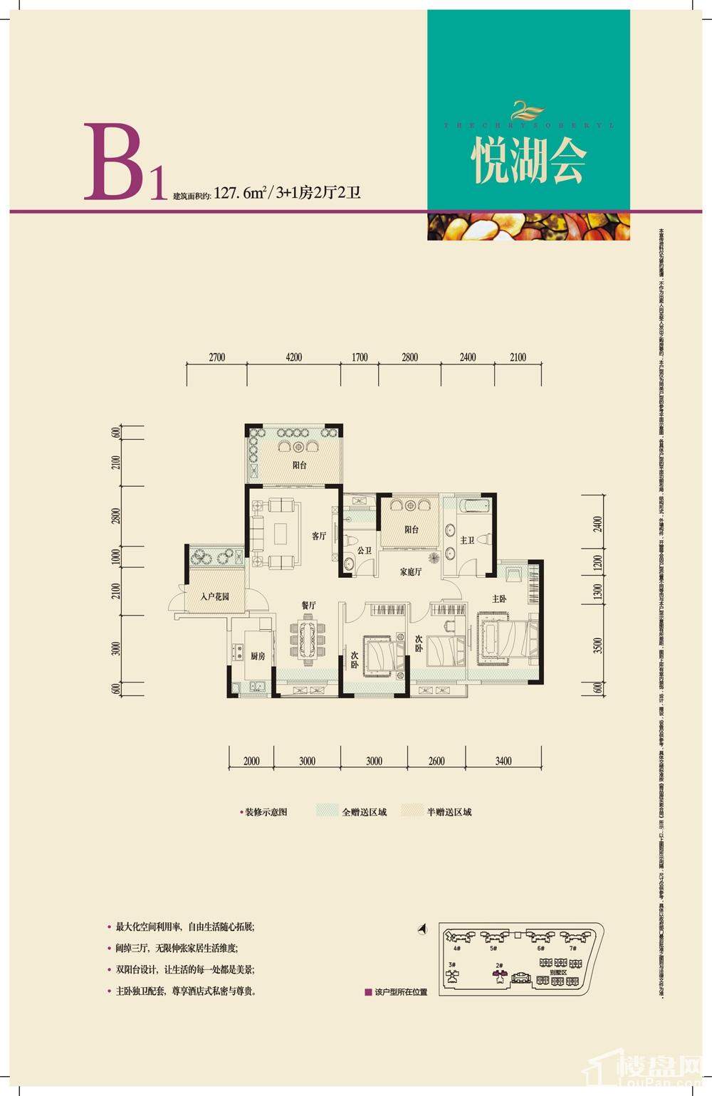惠州新房 惠城区新房 > 升利悦湖会   b1户型装修示意图