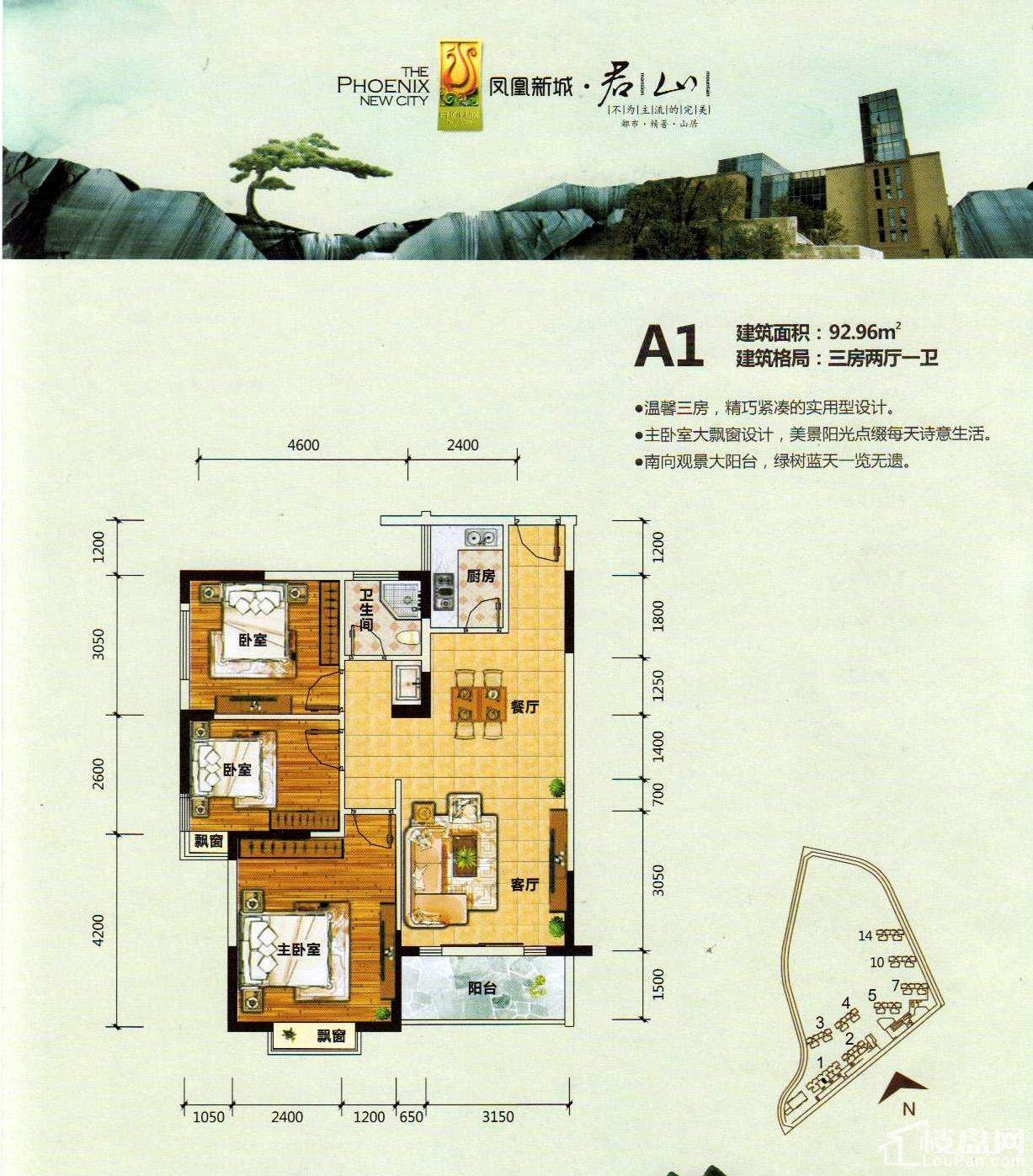 凤凰新城1栋a1户型