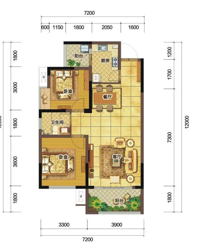 成都鹭湖宫11区鸯湖4室2厅2卫户型图-成都楼盘网