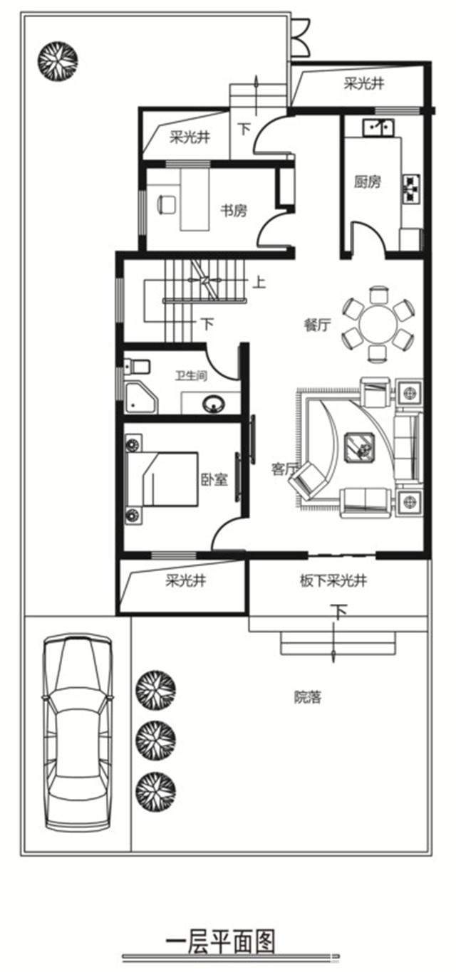 天屿·花城天屿花城164方别墅一层平面图户型图-宜春